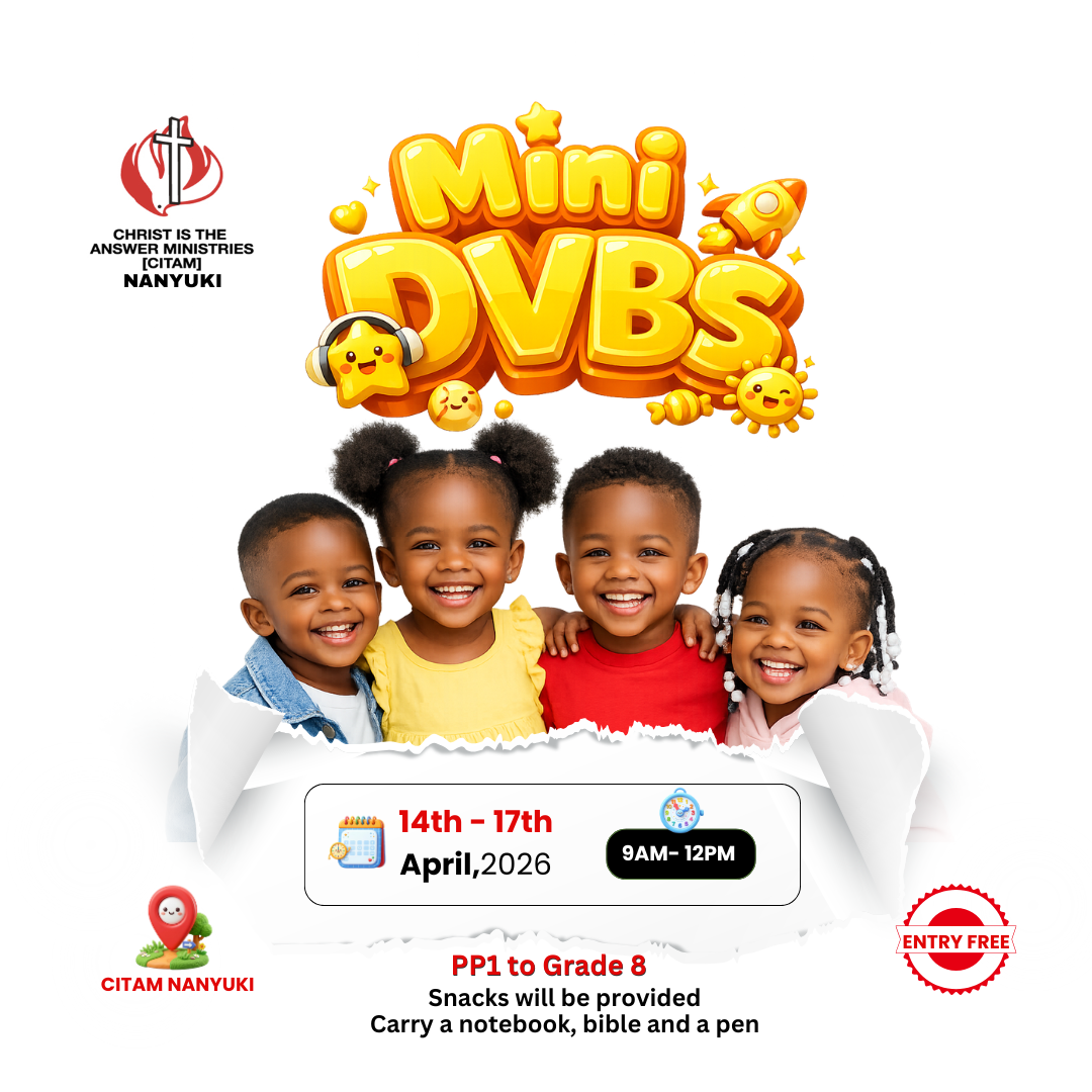 Playful kids' Bible school poster for CITAM Nanyuki.