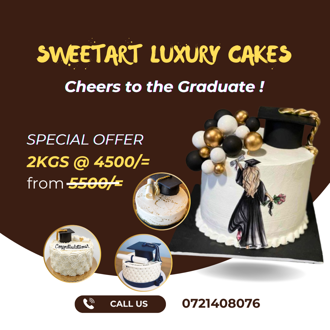 Elegant graduation cake campaign for SweetArt Luxury Cakes.